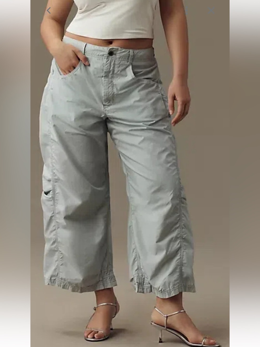 Pilcro by Anthropologie Light Gray Parachute Barrel Women's Pants Sz 30